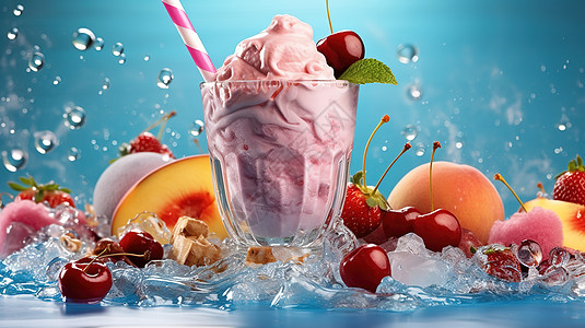 夏季餐饮冷饮冰淇淋高清图片