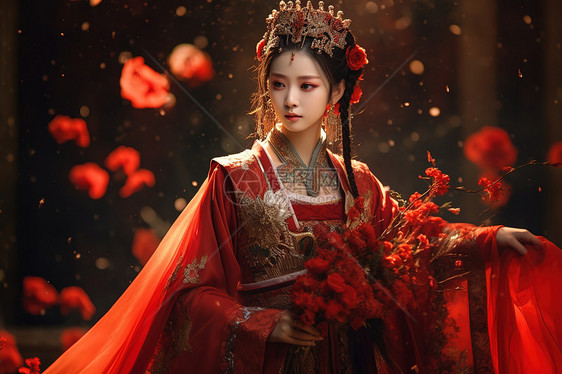 惊艳的中国汉服婚纱图片