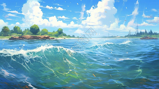 海洋日插图海洋自然风景图片