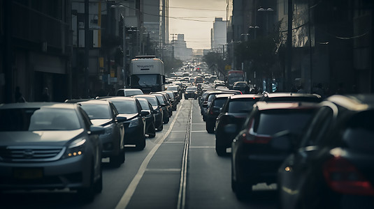 城市中的车流背景图片