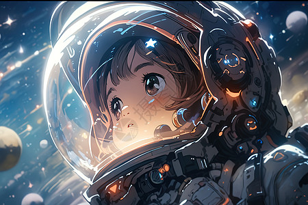 小女孩宇航员的梦想图片