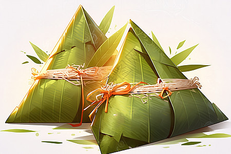 米粽子端午节美食三角形粽子插画