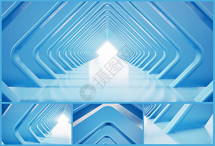 3d创意蓝色商务背景UE模板图片