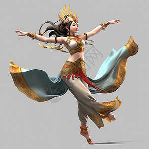 中国神话敦煌优雅跳舞图片