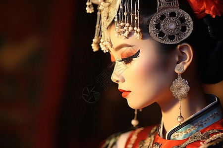 中国京剧准备表演的女人图片