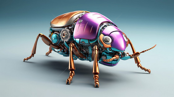 机械昆虫科技金属感图片