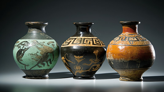 仿古文物漂亮精美的花瓶创意概念图图片