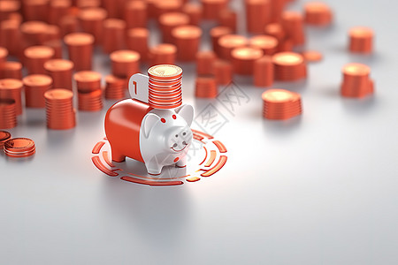小猪储钱罐3D图标图片