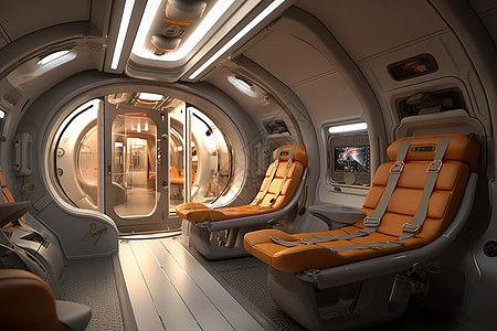 舒适技术先进的私人飞机内部舱图片