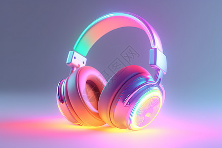 炫彩的3D耳机图片