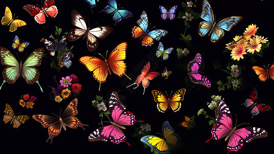 唯美梦幻灵动的蝴蝶标本图片