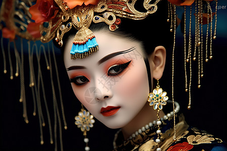 漂亮的戏曲人物中国风格背景图片