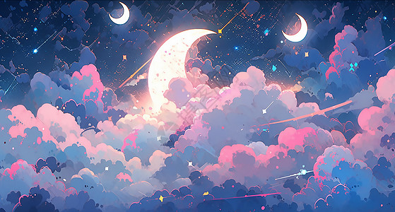 梦幻月亮天空背景图片