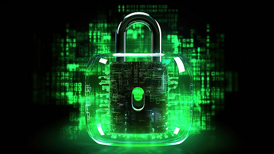数据中心安全锁背景图绿色锁图片