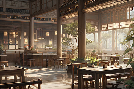 中式风格的茶楼茶室图片