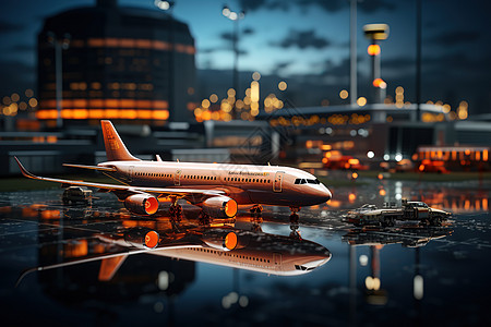 迷你可爱的城市机场模型3D图片