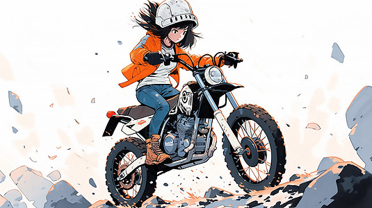 野外骑摩托的女生图片