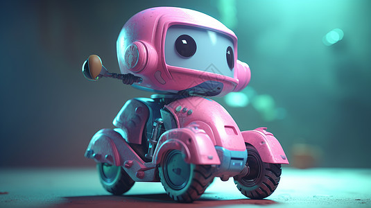 粉色可爱的立体卡通玩具车图片