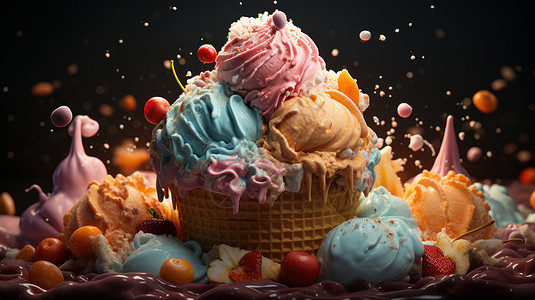美味的甜品冰激凌图片