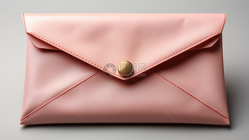 粉色皮质信封包时尚手包图片