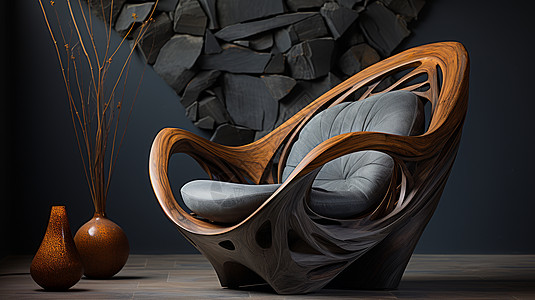新中式家具实木一体创意沙发布艺坐垫高端沙发椅插画