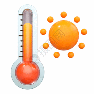 三伏天高温炎热温度计GIF高清图片