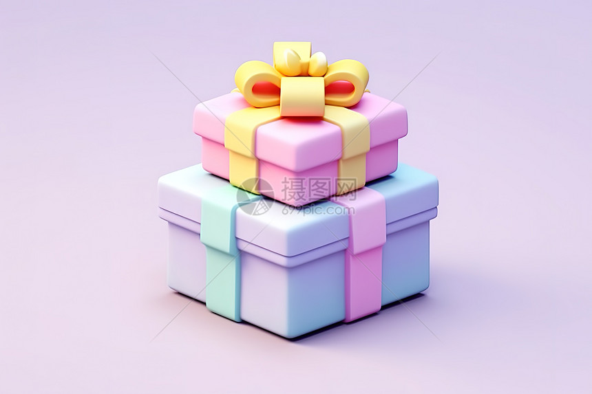 小可爱等距礼物盒3d直播间图标图片