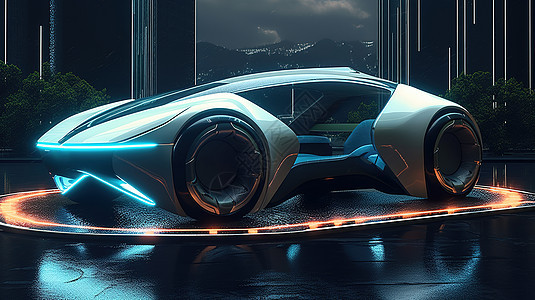 科技风超现实未来感跑车背景图片
