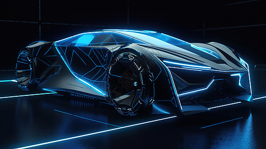 科技风未来感超现实跑车背景图片