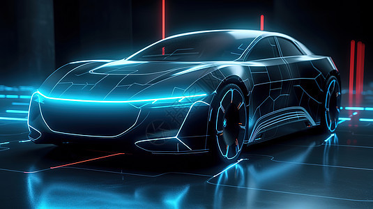 超现实科技酷炫未来感跑车背景图片