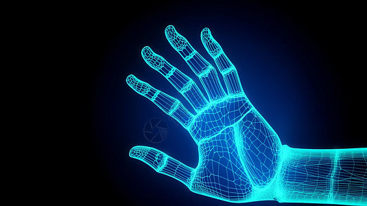 科技互联网数据蓝色的手背景图片
