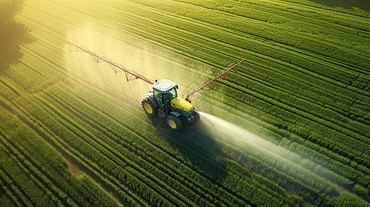 机器化农田灌溉作业图片