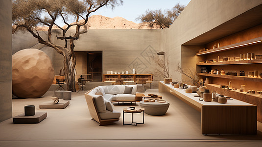 现代橡木个性沙漠别墅设计图片