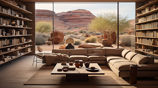 简约原木现代橡木沙漠别墅设计图片