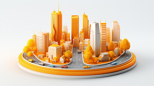 创意城市建筑模型图片