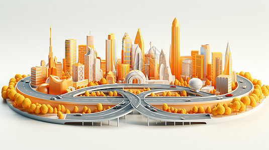 2.5D微立体城市交通模型图片