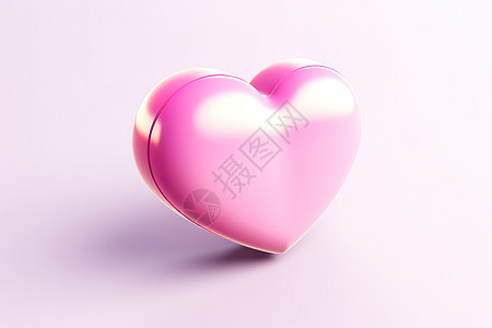 可爱的粉色爱心心形3D图标背景图片