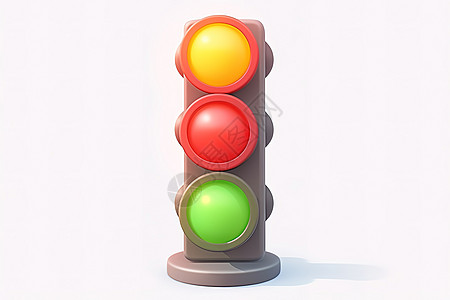 一个红绿灯交通灯3D元素图片