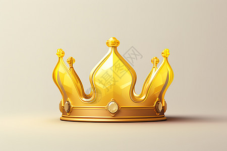 高贵黄金头冠3D图标背景图片