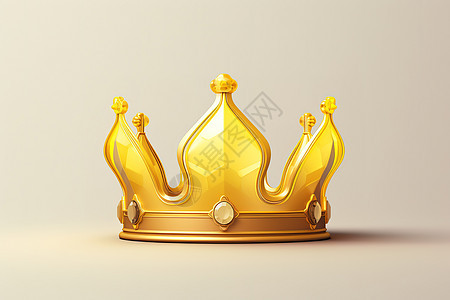 高贵黄金头冠3D图标背景图片