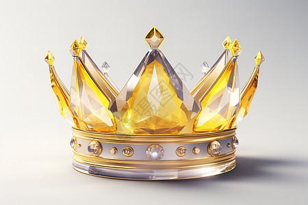 高贵水晶皇冠3D图标背景图片