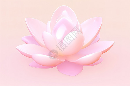 粉色荷花立体3D图标背景图片