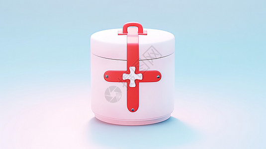 红十字白色药盒3d图标高清图片