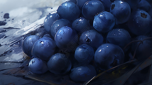 香甜的蓝莓图片