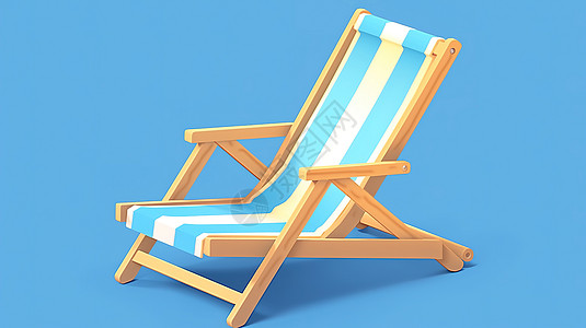 海滩躺椅3D卡通图标图片