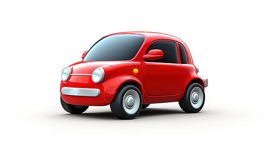 一辆红色汽车儿童认知3D图标高清图片