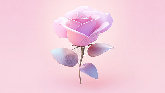 一朵玫瑰花3D图标高清图片