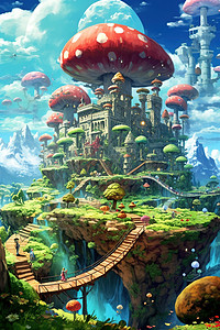 巨大的蘑菇城堡图片
