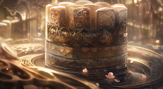 奢华的巧克力蛋糕背景图片