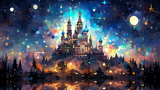 夜空城堡壁纸图片
